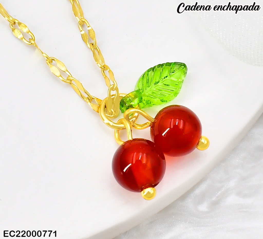 CADENA CEREZAS MATTE/HOJA VINILO CE370-5
