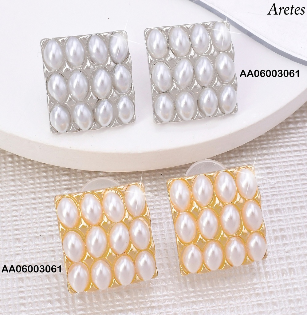 ARETES D/P CUADRO C/12 OVALOS PERLITAS K4922