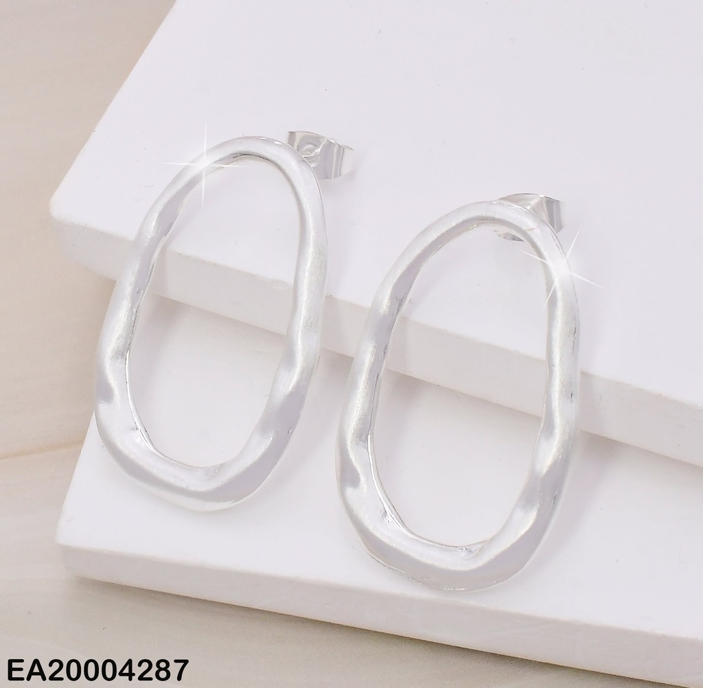 ARETES PLAT CROQUI OVALO IRREGULAR EE2071-301
