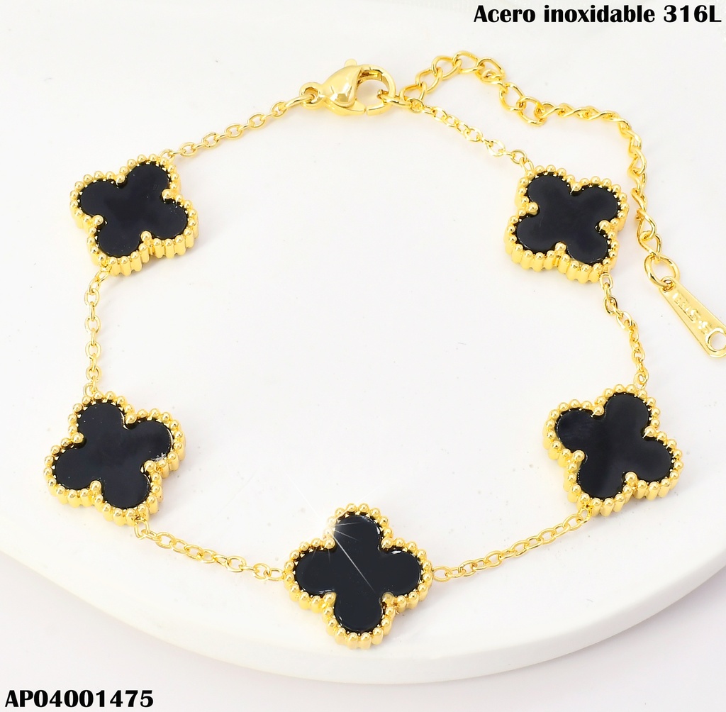 PULSERA VAN CLEEF (5) NEGRA  N1352-855