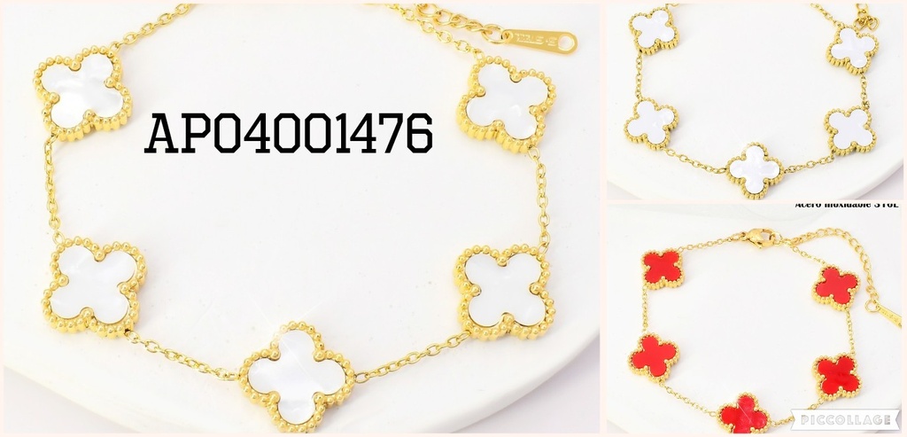 PULSERA FLOR VAN CLEEF (5)  ROJA N1352-855