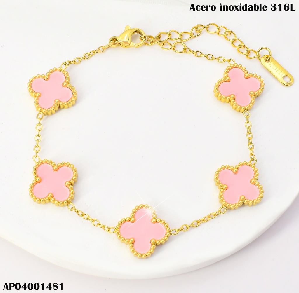 PULSERA VAN CLEEF (5) ROSADA  K9364-64