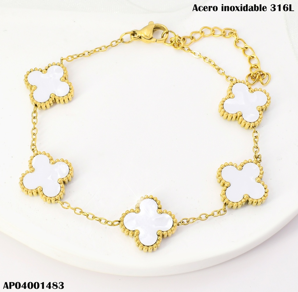 PULSERA VAN CLEEF (5) BLANCA K9364-64