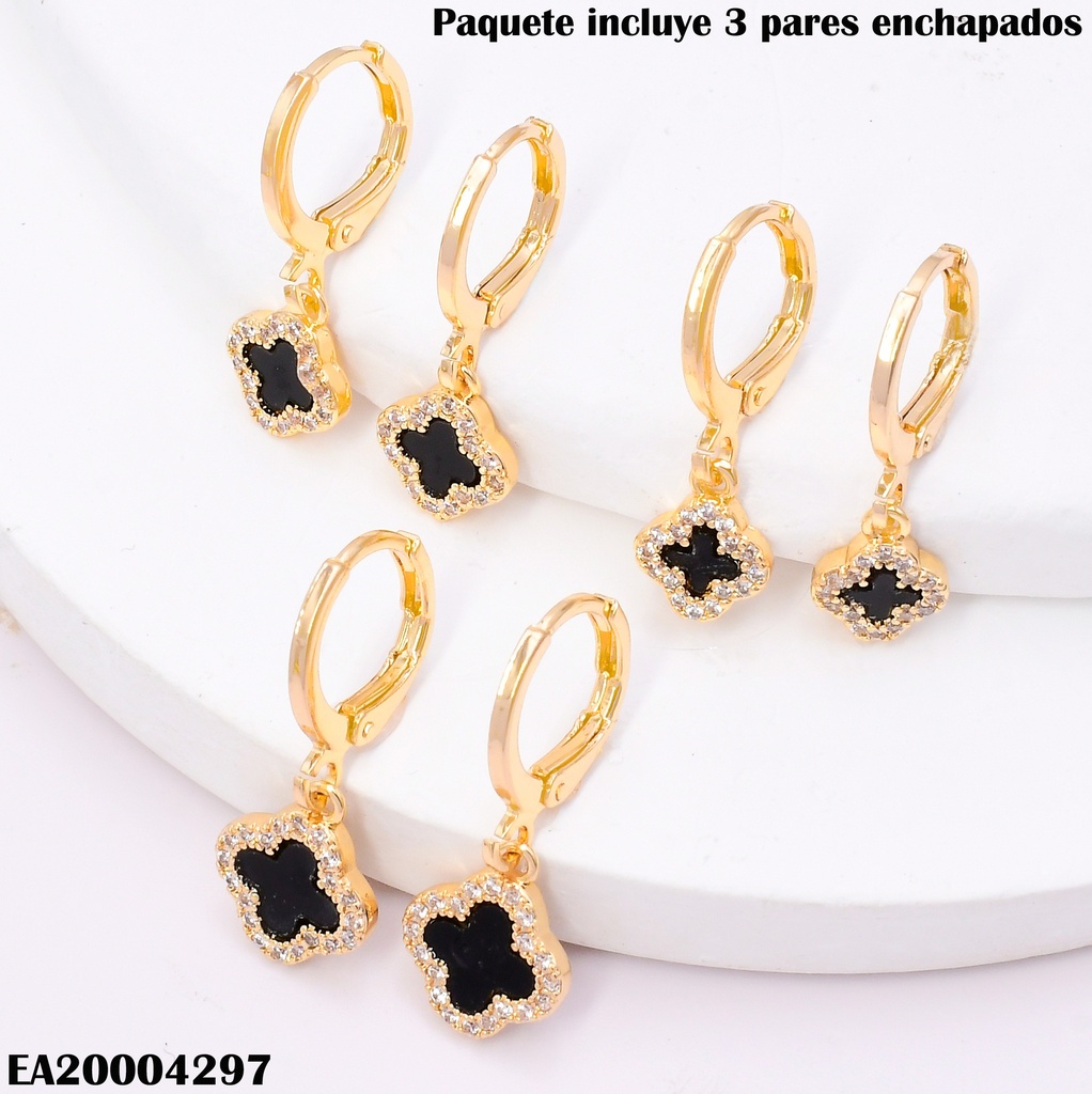 PAQ.3 PARES ARETES HUGGIES DOR VAN CLEEF K7615-484