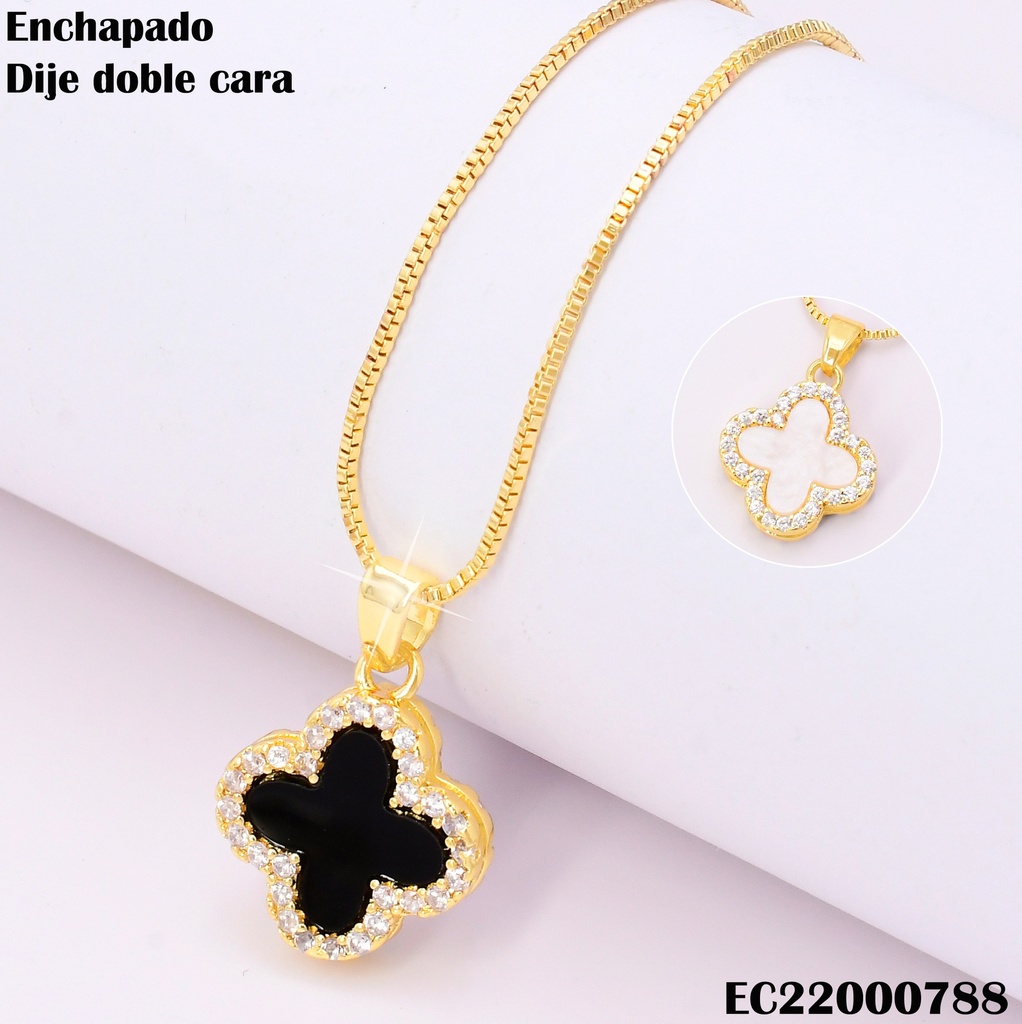 CADENA DOR VAN CLEEF GRIS BORDE ZIRC. N1451-858