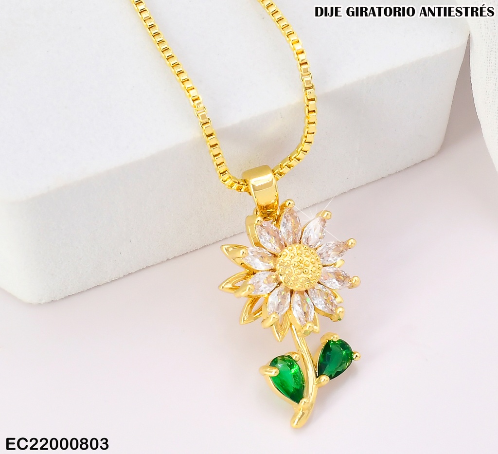 CADENA DIJE DIJE FLOR TALLO LARGO CE346-333 (TLP)