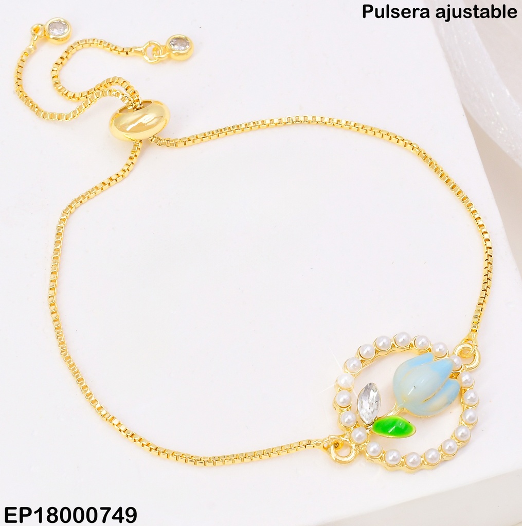 PULSERA AJUSTABLE TULIPAN EN CIRCULO BE777-5 (TLP)