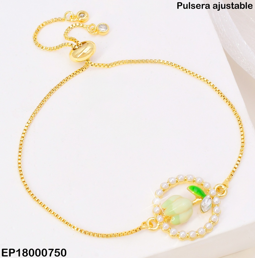 PULSERA AJUSTABLE TULIPAN EN CIRCULO BE778-6 (TLP)