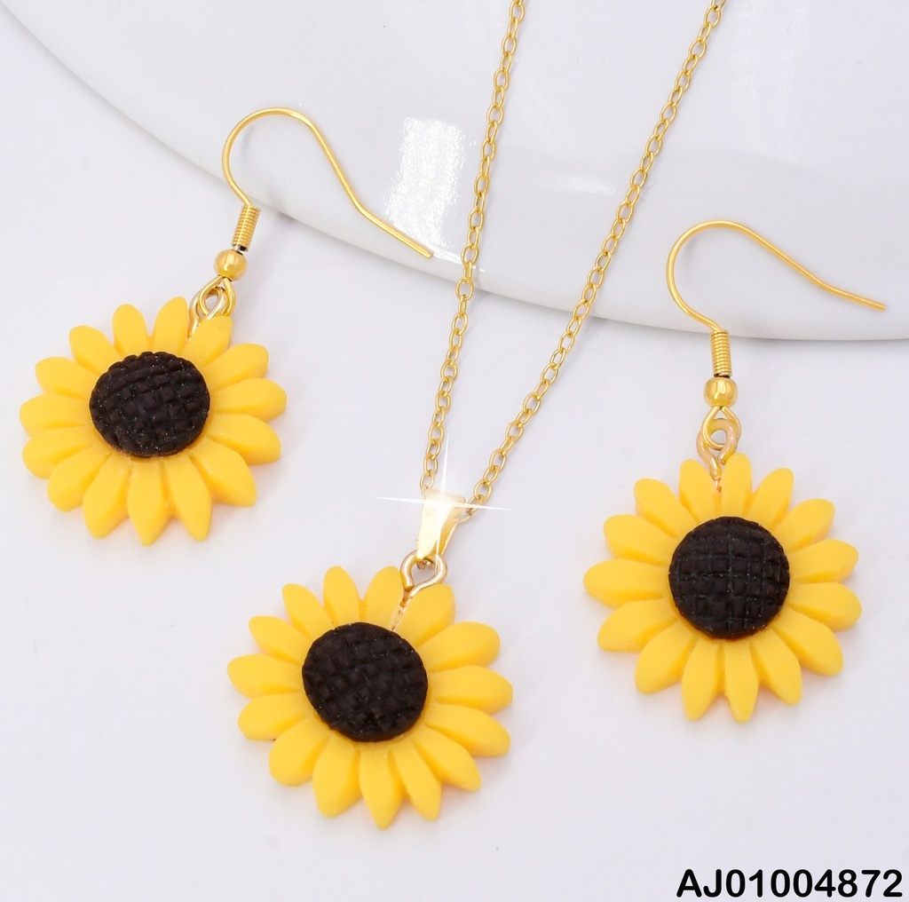 SET GIRASOL ARETES COLGANTES P6535-283