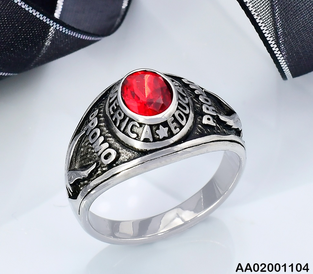 ANILLO PLATEADO ESTILO GRADUACION ZIRC. CRISTAL "PROMO" K7247-73