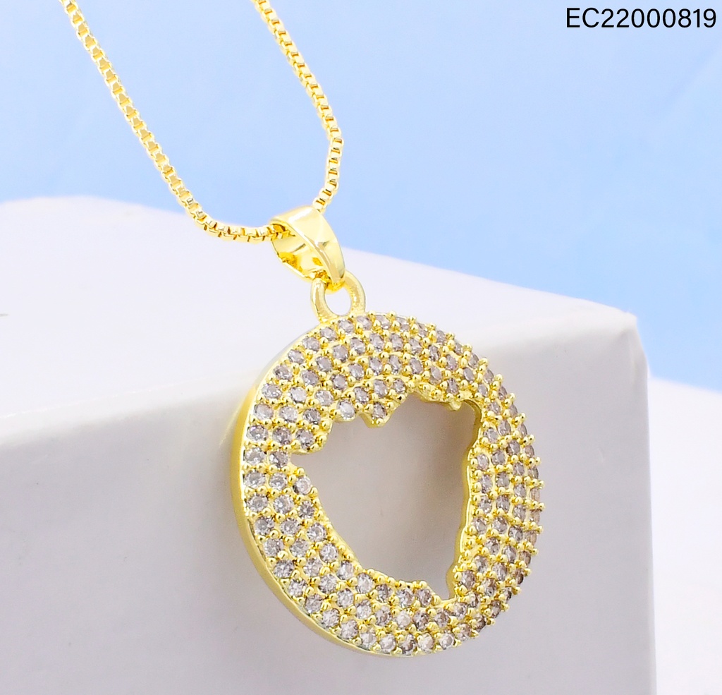 CADENA DOR DIJE RD ZIRC CROQUI MAPA DE NICARAGUA N587-841
