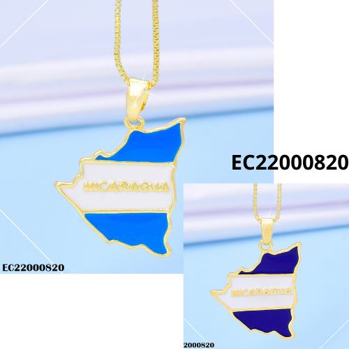 CADENA DOR DIJE MAPA DE NICARAGUA N581-841