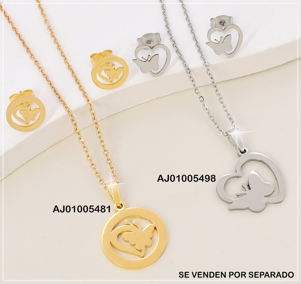 SET CIRCULO C/MEDIO CORAZON-MARIPOSA F9176 EC.