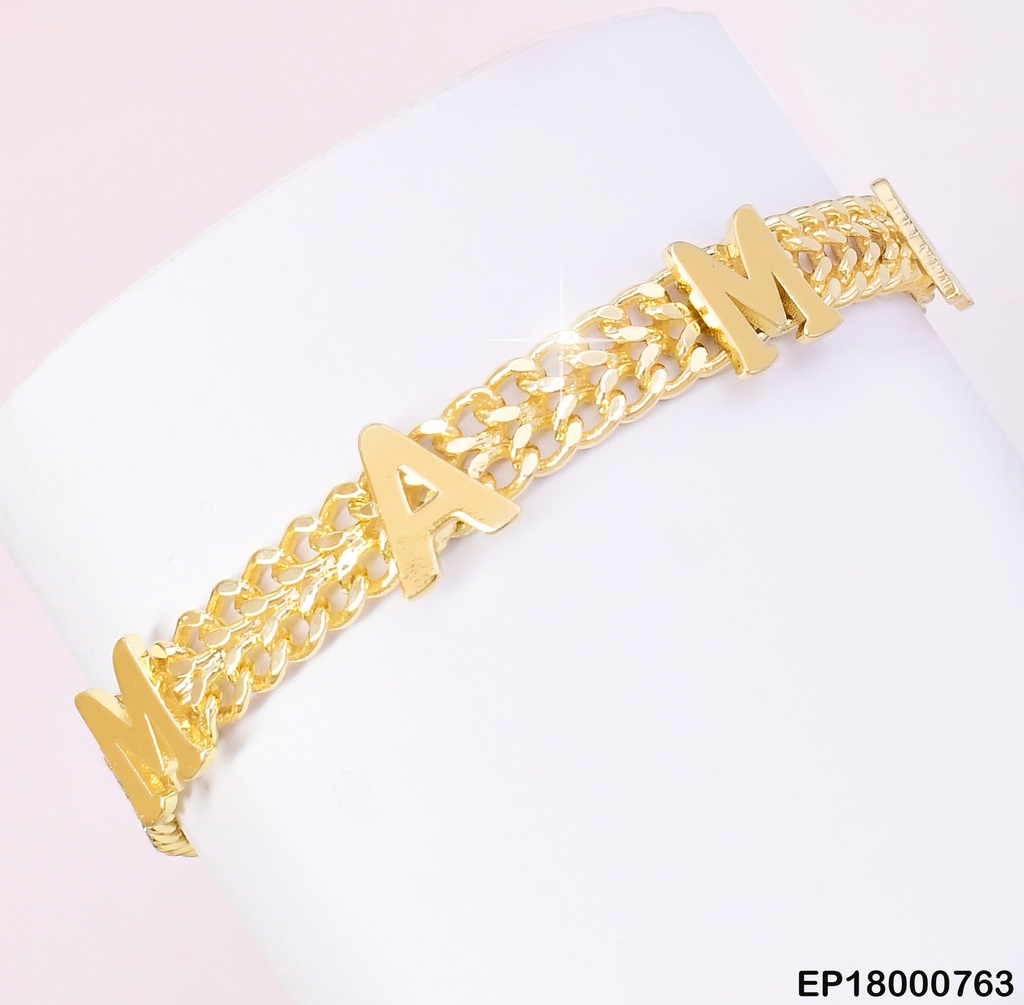 PULSERA MARTILLADA " MAMA" N845