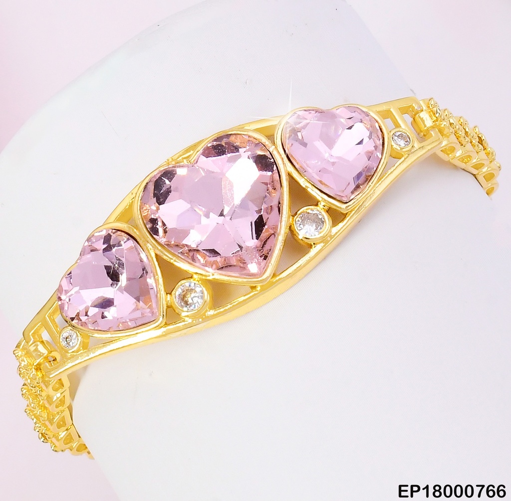 PULSERA FLORES PQ.DOR. CENTRO3 CORAZONES TORNASOL F8519