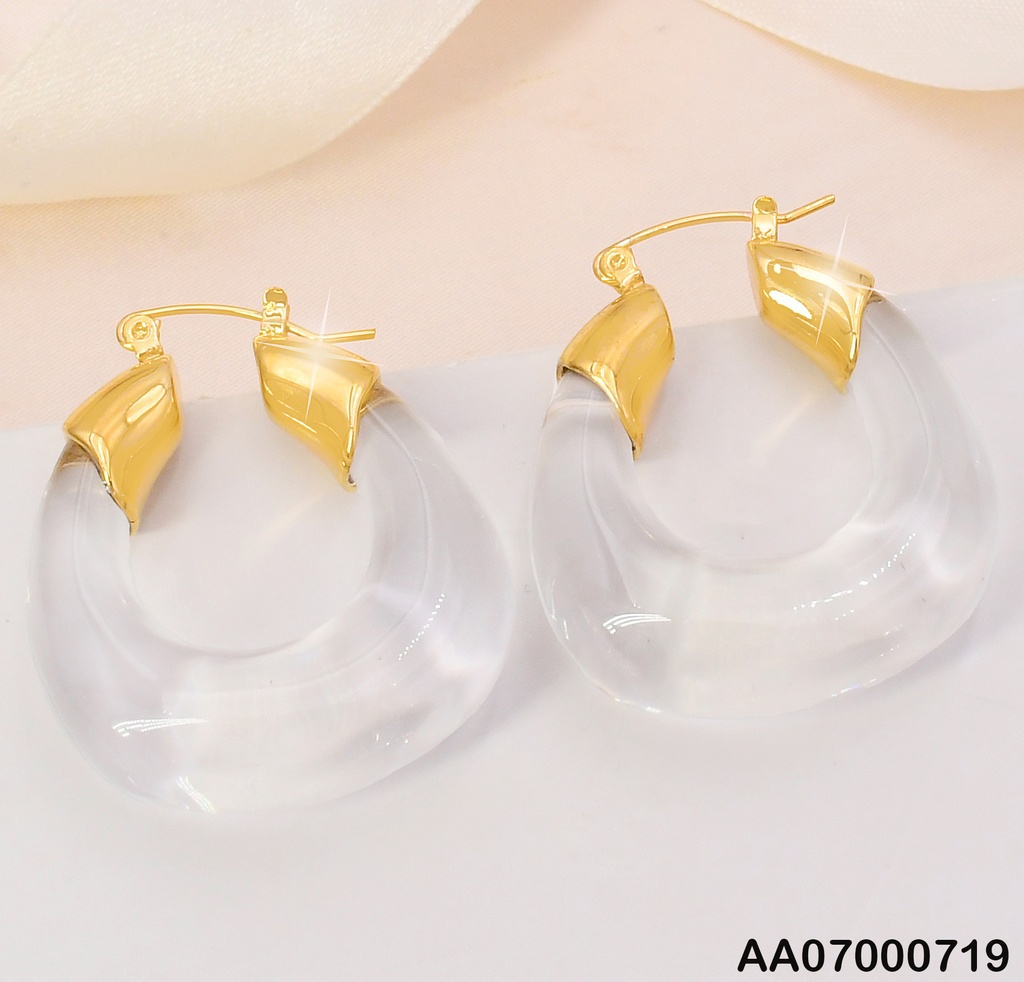 ARGOLLA RESINA TRANSPARENTE C/DORADO K8761-466