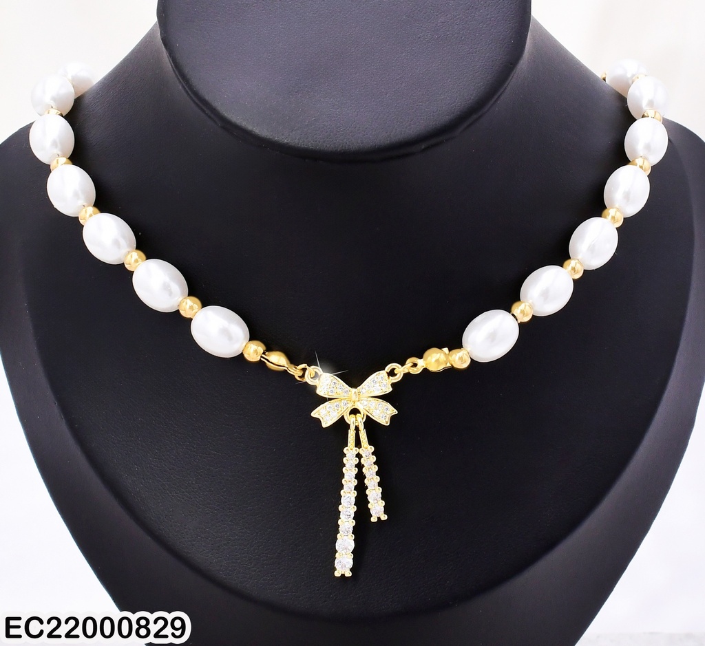 CADENA PELOTITAS DOR/PERLAS/LAZO ZIRC. 25008-J81
