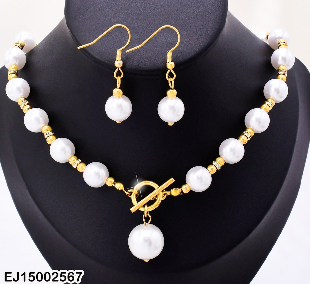 SET DOR PERLAS/PELOTITAS DOR/RUEDA ZIRC. /CIERRE TIFFANY 25014-J81