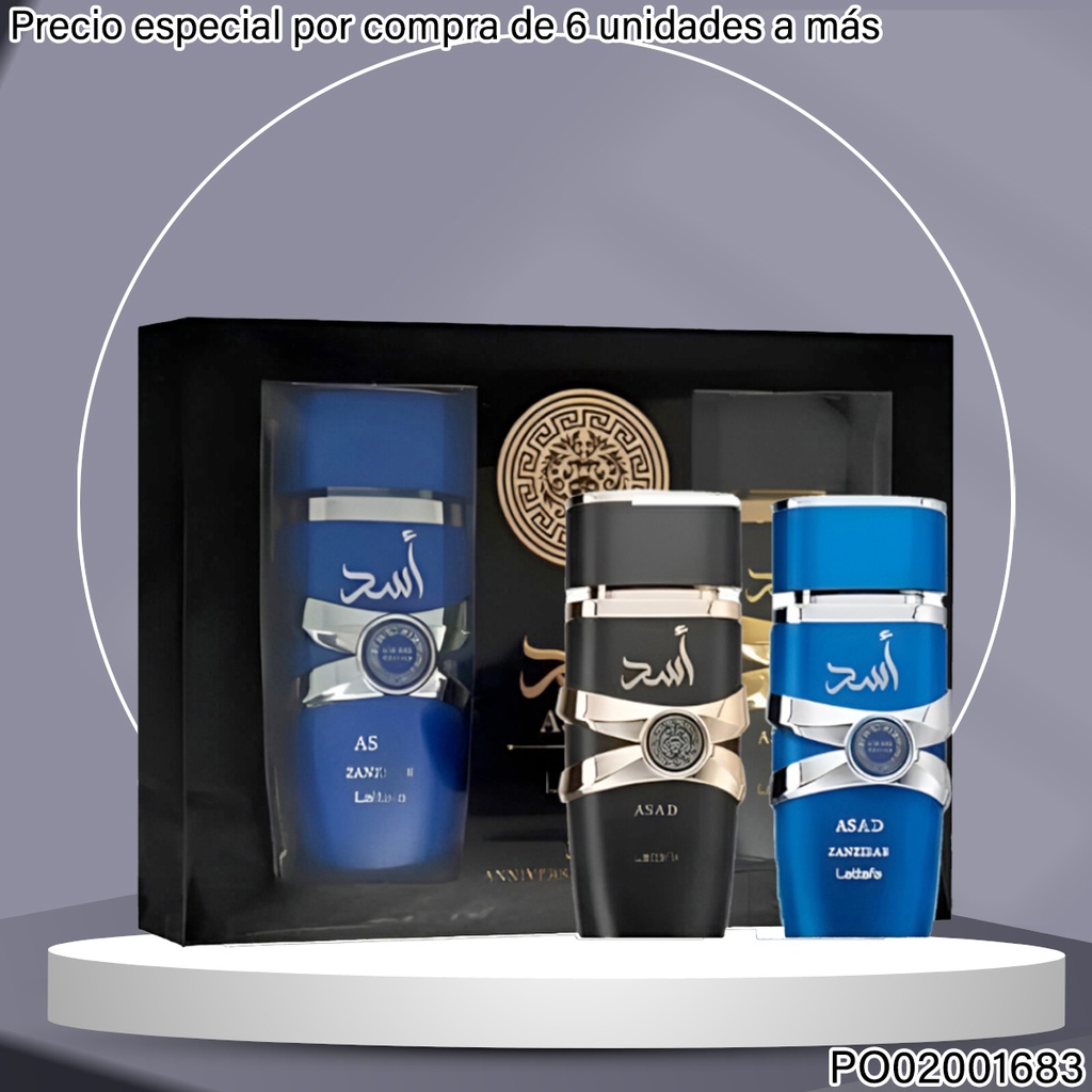 ESTUCHE ASAD LATTAFA ASAD/ZANZIBAR 100ML C/U EDP