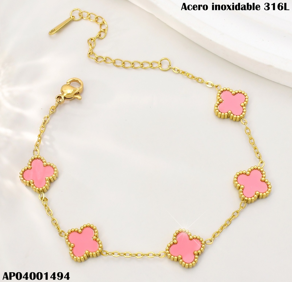 PULSERA VAN CLEEF PQ. (5) ROSADA BA2141-331