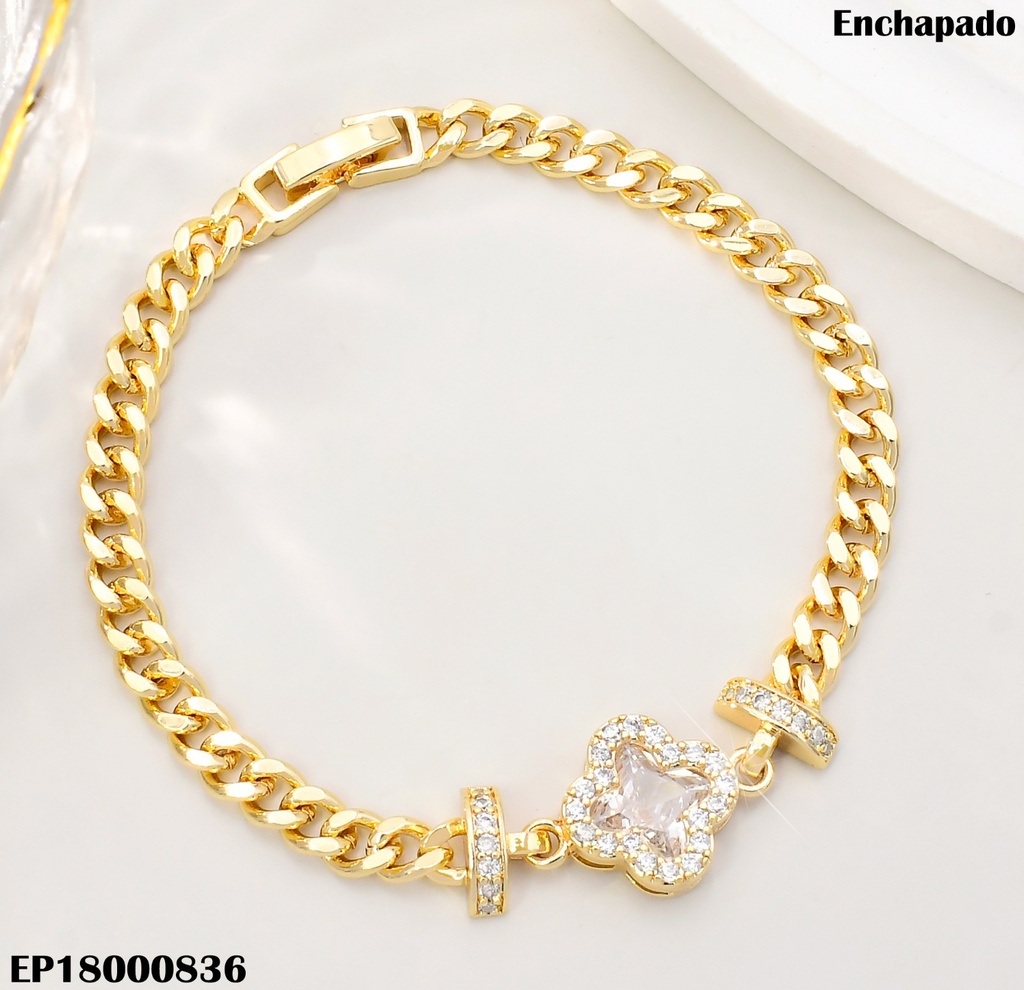 PULSERA MARTILLADA VAN CLEEF ZIRCONIAS BE720-318