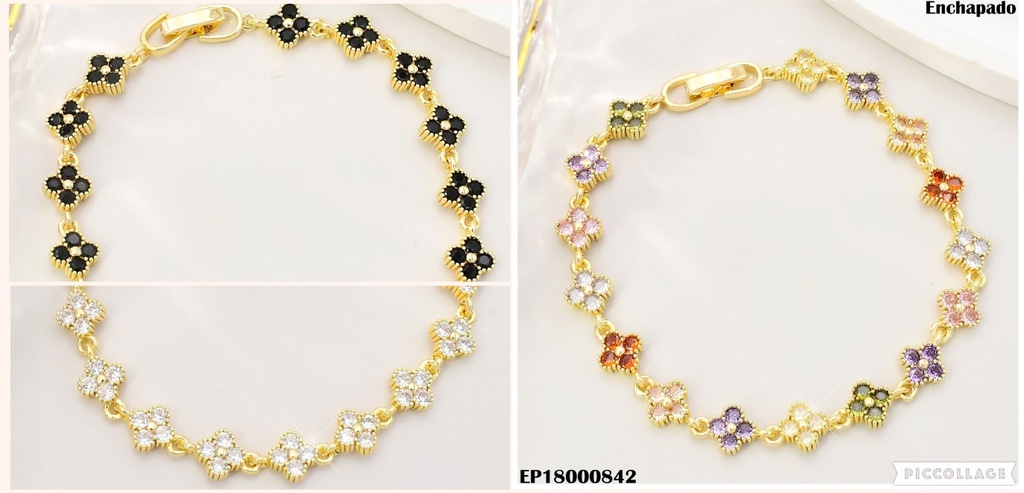 PULSERA VAN CLEEF PQ.ZIRCONIAS COL.SURT. BE726-318