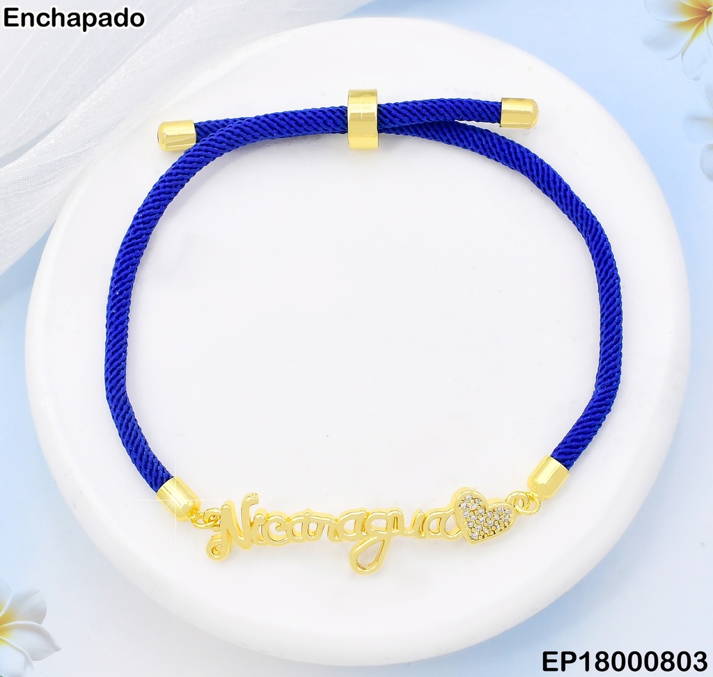 PULSERA AJUSTABLE AZUL/NICARAGUA BE451-9