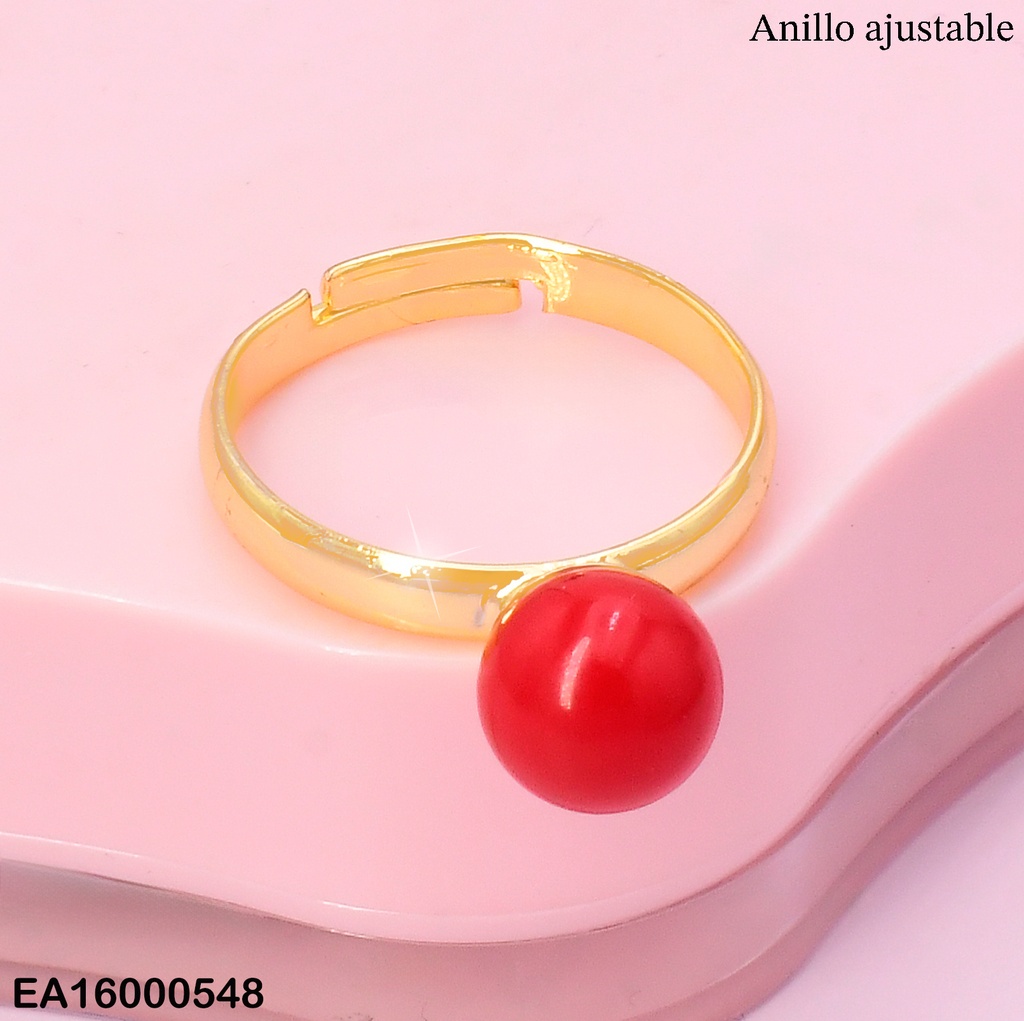 ANILLO AJUSTEBLE C/ PELOTITA ROJA RE157-9