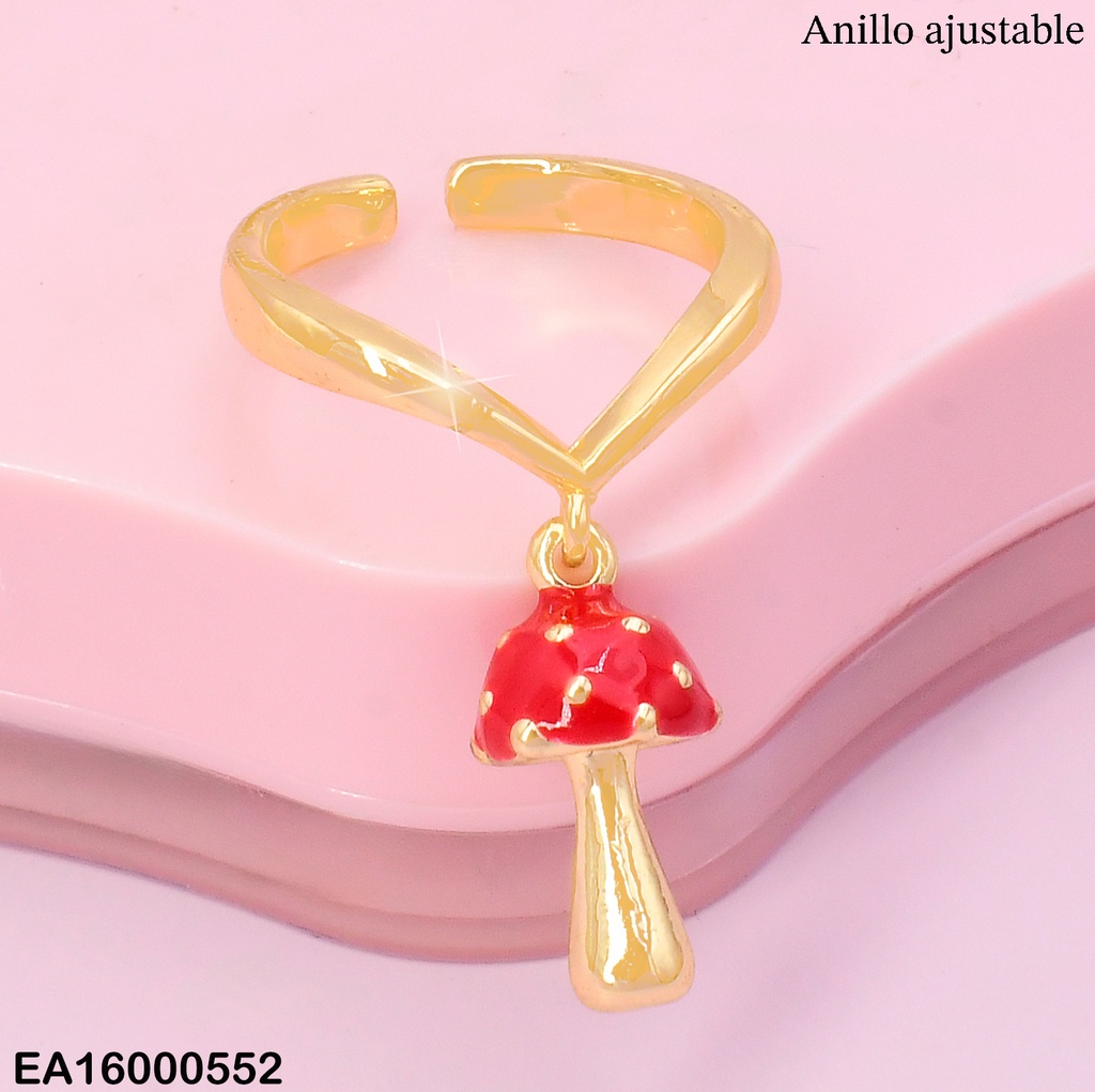 ANILLO AJUSTABLE DIJE:HONGO RE167-9