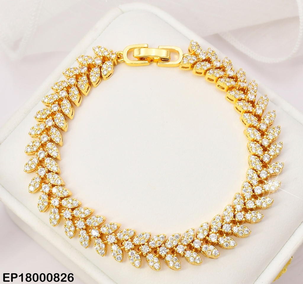 PULSERA HOJITAS ZIRCONIAS BE483-316