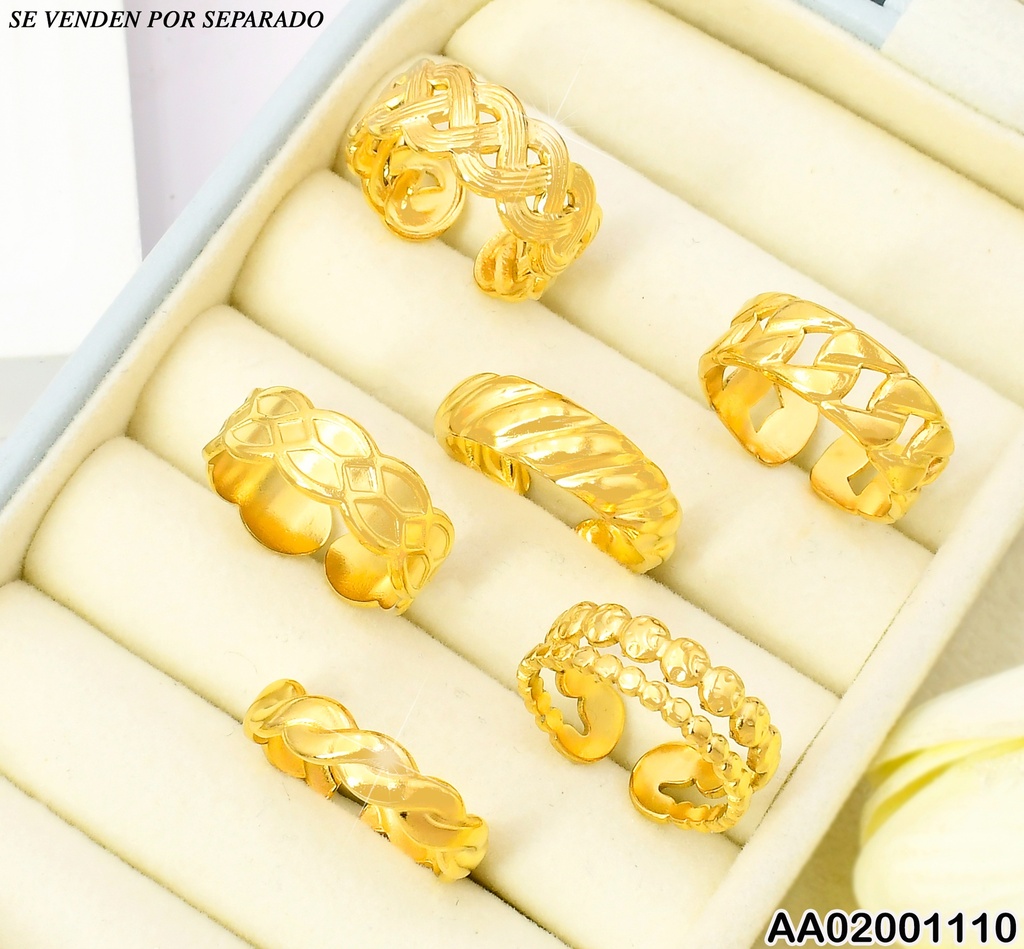 ANILLO AJUSTABLE DISEÑOS ROMBOS/TRENZAS/L.DIAG.006K8017-439