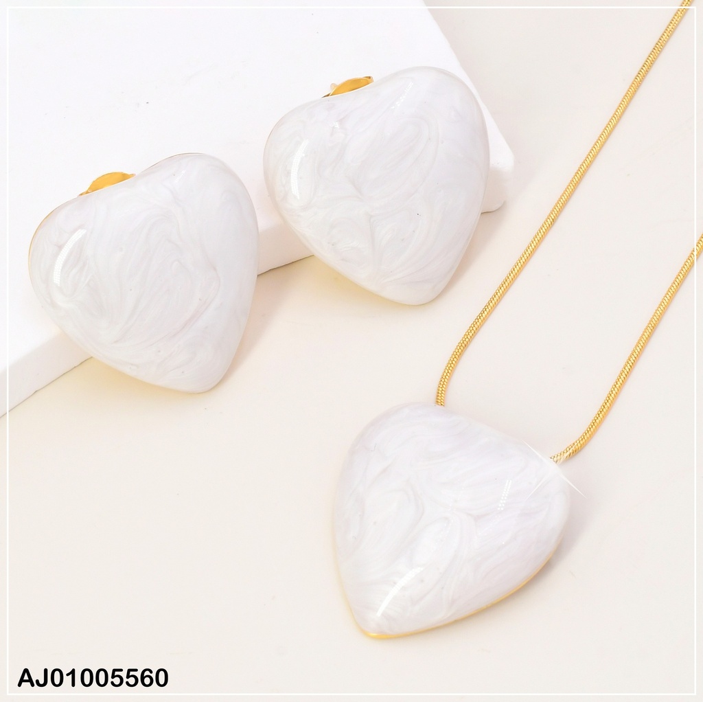 SET CORAZON ESMALTADO BLANCO SA1006-1