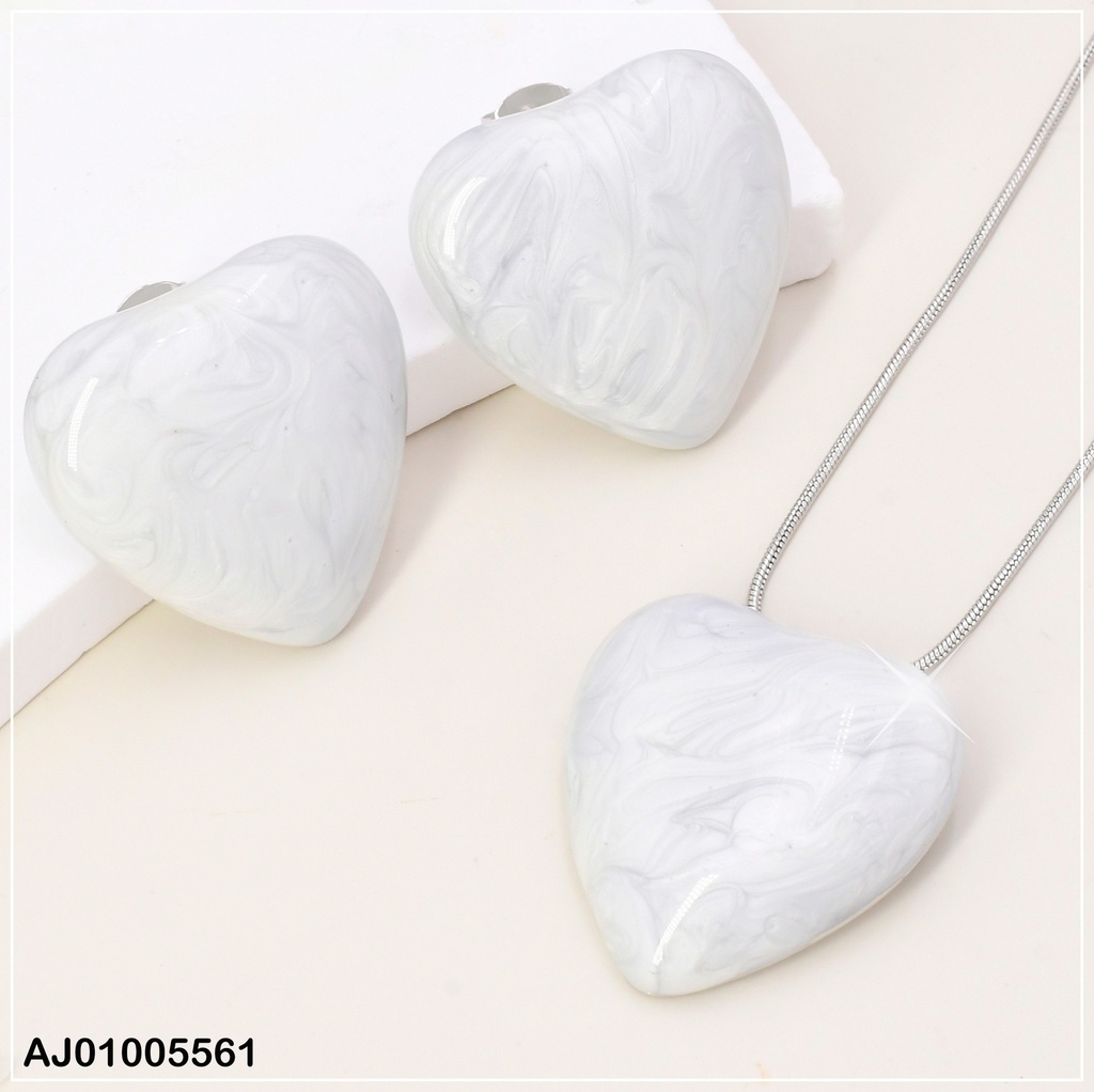 SET PLAT CORAZON ESMALTADO BLANCO SA1007-1