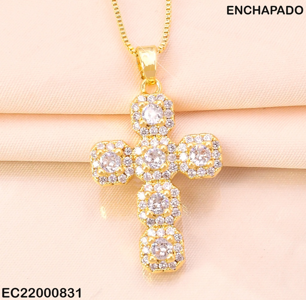 CADENA FINA DIJE:CRUZ ZIRCONIAS CUADROS CE216-314