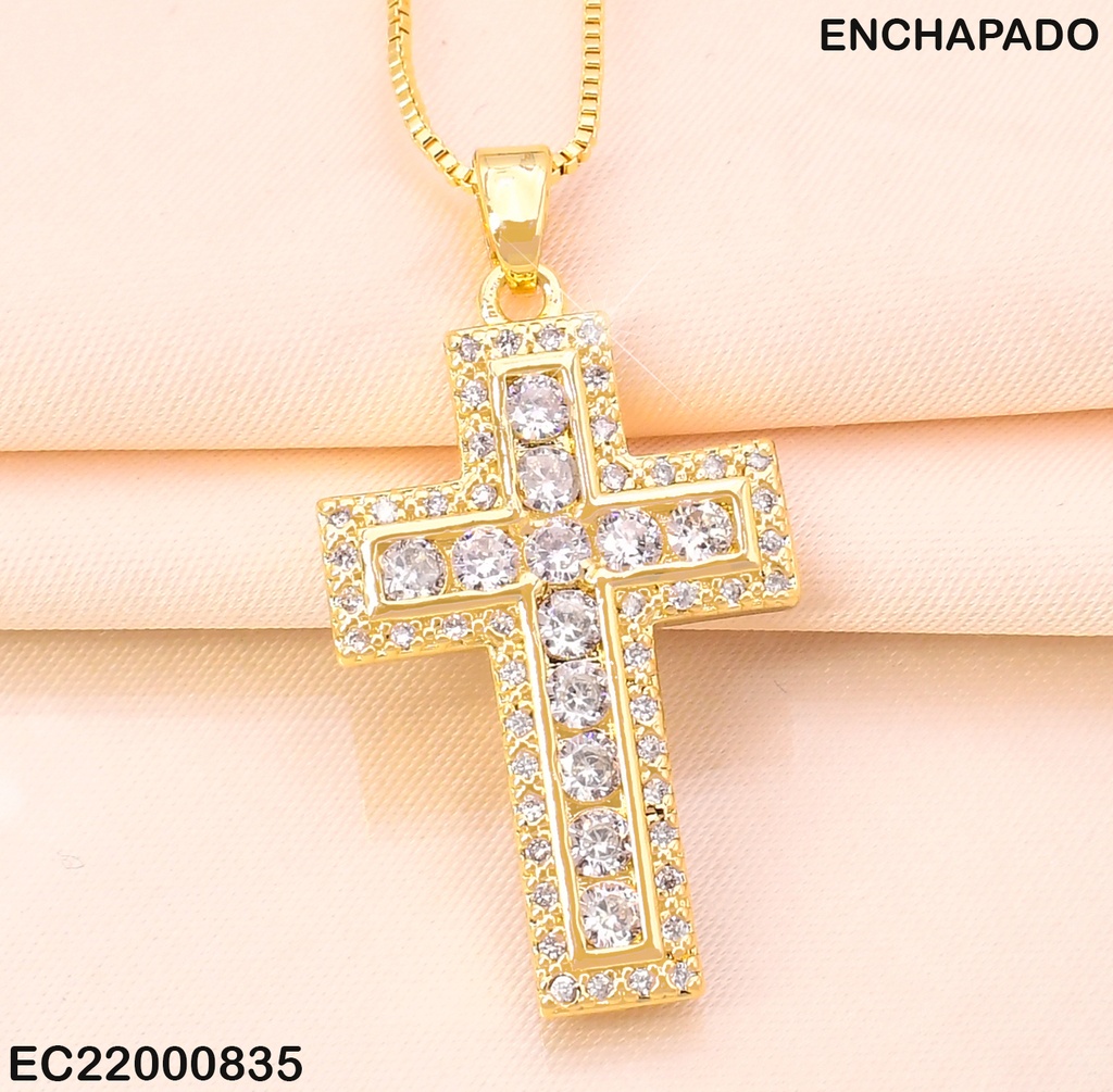 CADENA FINA DIJE:CRUZ ZIRCONIAS CUADROS CE220-314
