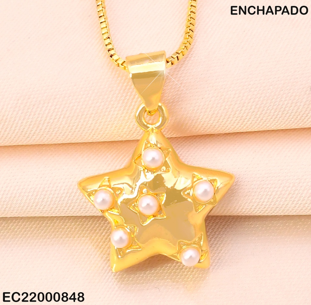CADENA FINA C/DIJE:ESTRELLA DE MAR 6 PERLITAS CE260-9