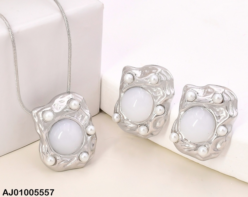 SET PLAT. FORMA IRREGULAR C/PERLITAS ZIRC.RD.⚪ CENTRO SA1003-1 SA1003-1