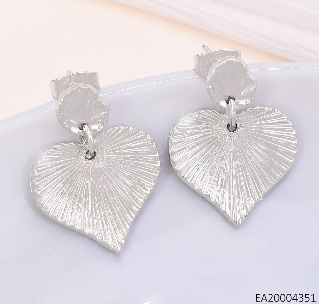 ARETES PLAT. CORAZON OSTRA PQ-CORAZON RAYADO EE2055-9
