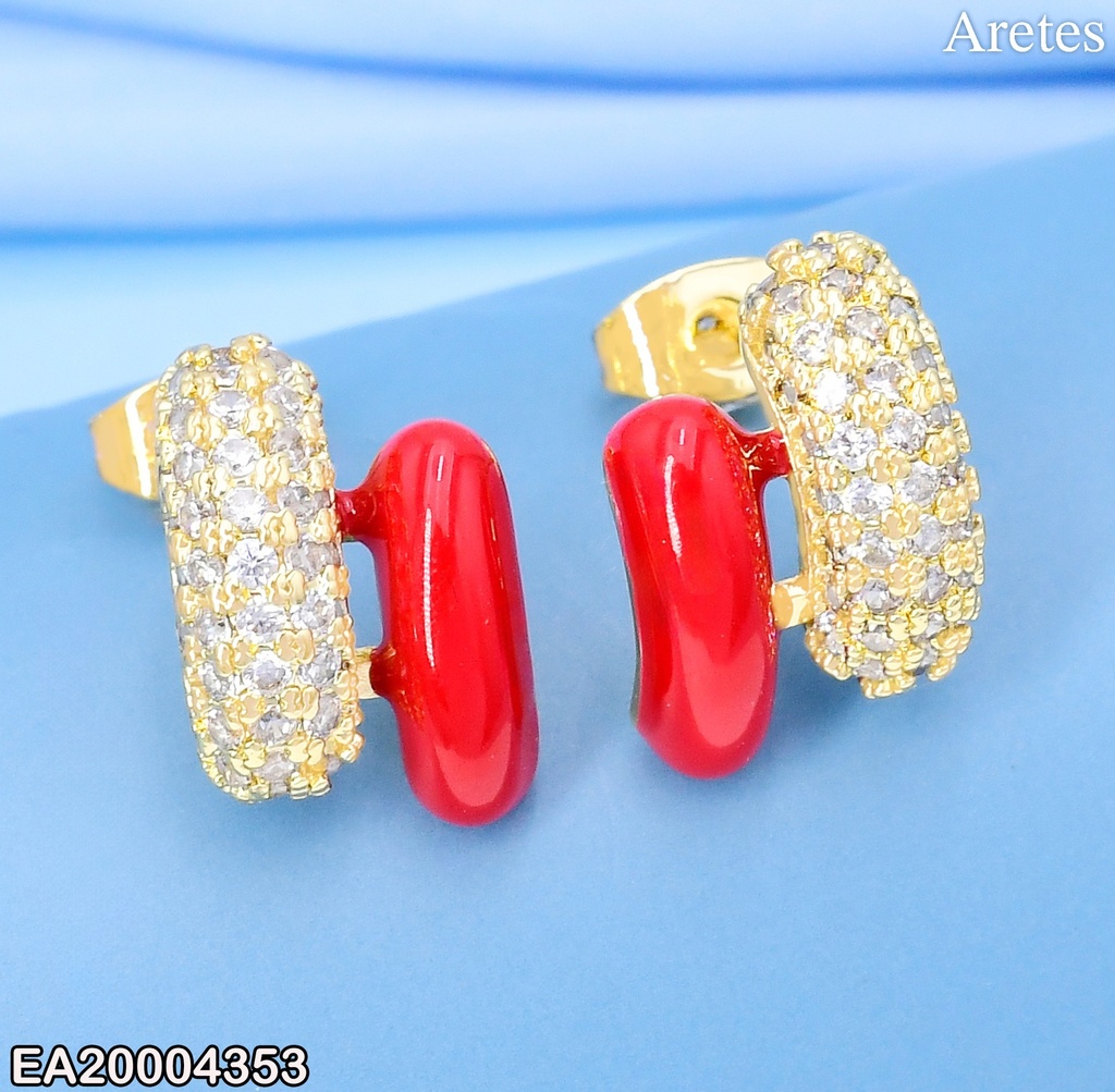 ARETES "CC" ZIRCONIAS/ROJO EE3871-9