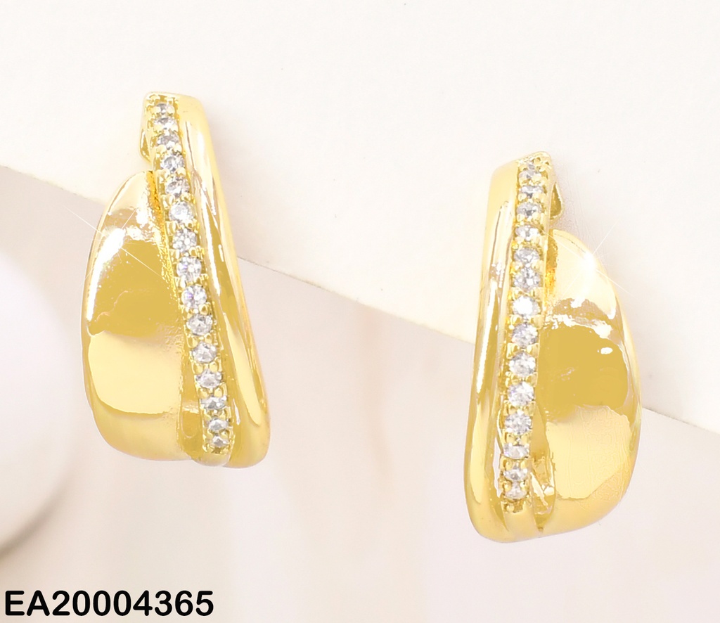 ARETES"J"FRANJA LISA/ZIRCONIAS EE3889-3