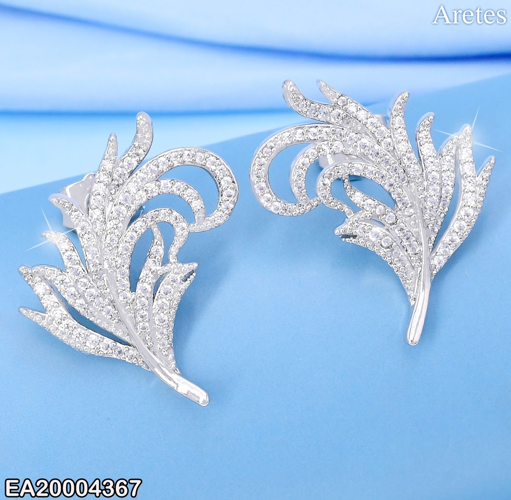 ARETES PLAT.PALMA DE ZIRCONIAS EE3891-3