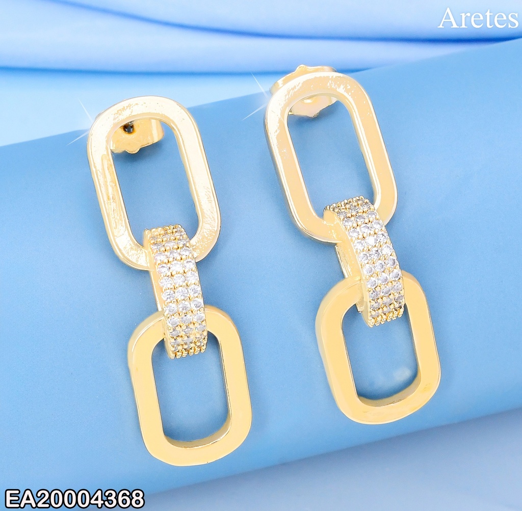 ARETES CROQUI OVALOS LISOS/ZIRCONIAS EE3892-3