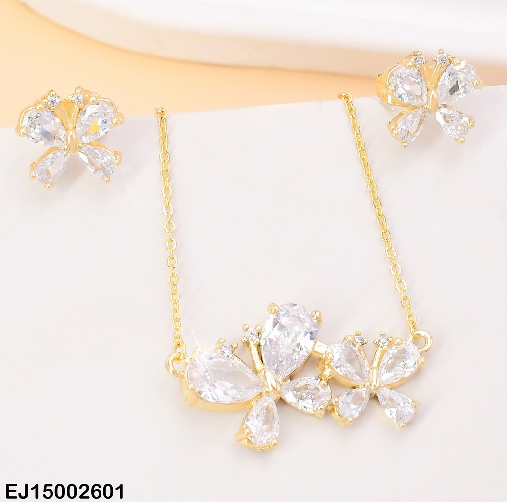 SET DOR MARIPOSA ZIRC CRISTAL SE881-3