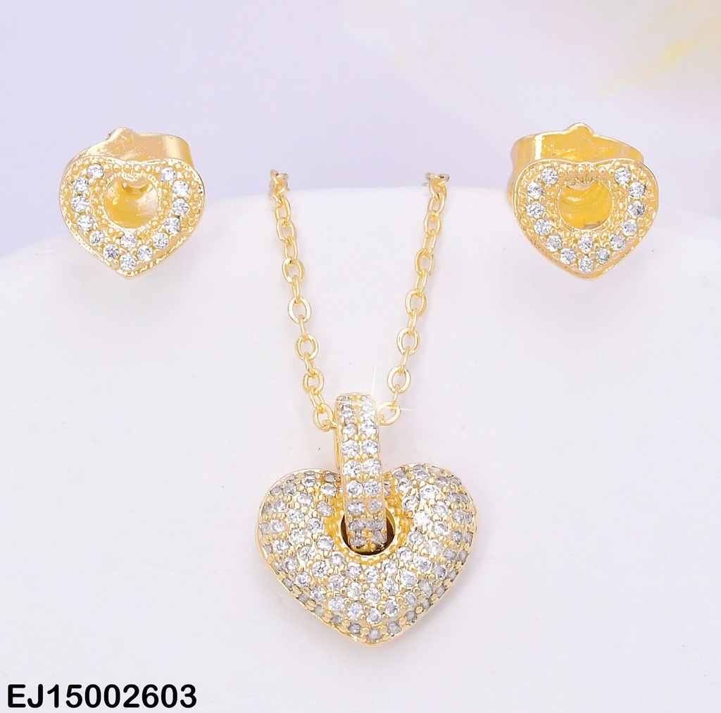 SET CORAZONES C/ZIRCONIA AGUJERO CENTRO SE883-3
