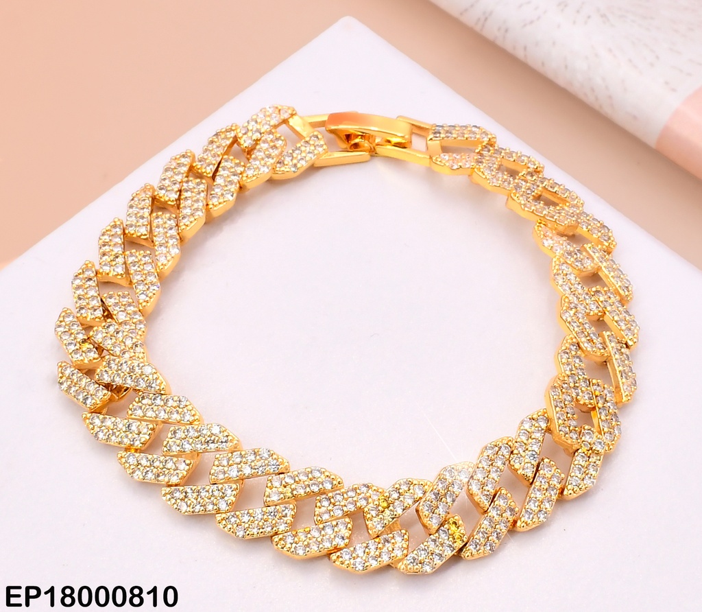PULSERA DORADA PRONG "Z" ZIRC. BE467-316