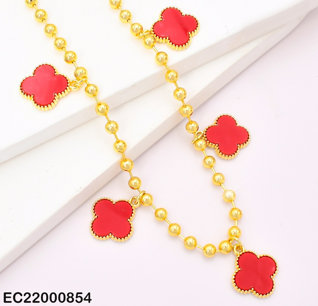 CADENA PELOTITAS (5) VAN CLEEF ROJOS CE332-9