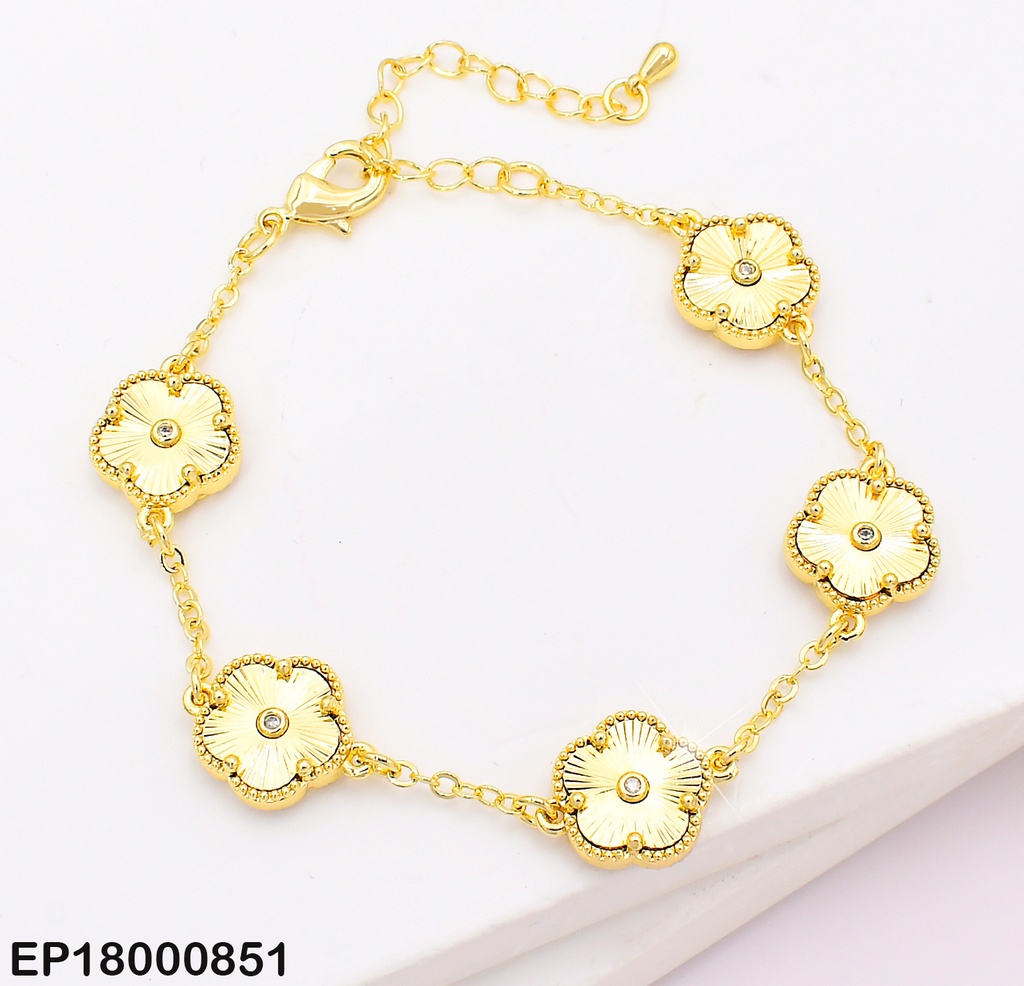 PULSERA VAN CLEEF (5) FLOR DE CIRUELO DORADO BE662-9