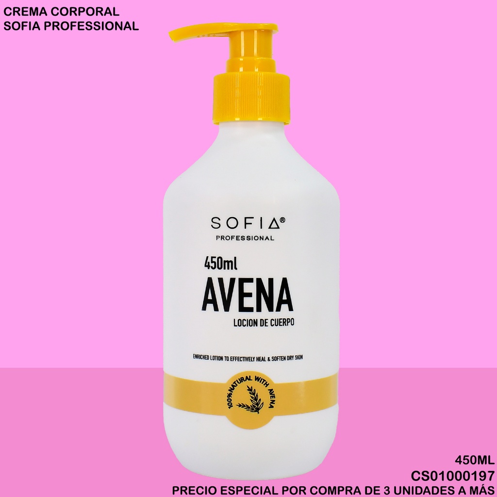 CREMA CORPORAL SOFIA PROFESIONAL AVENA  450ML S400B