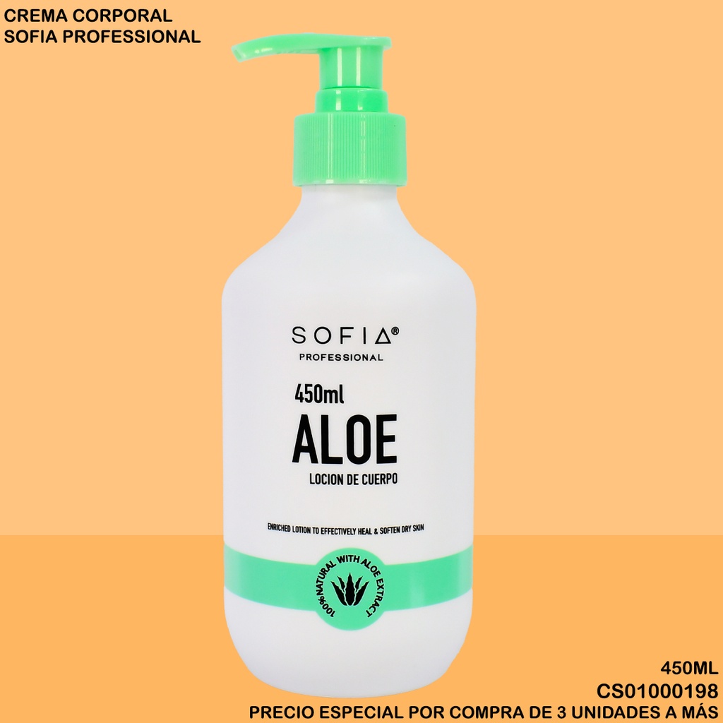 CREMA P/CUERPO SOFIA PROFESIONAL ALOE 450ML S400C