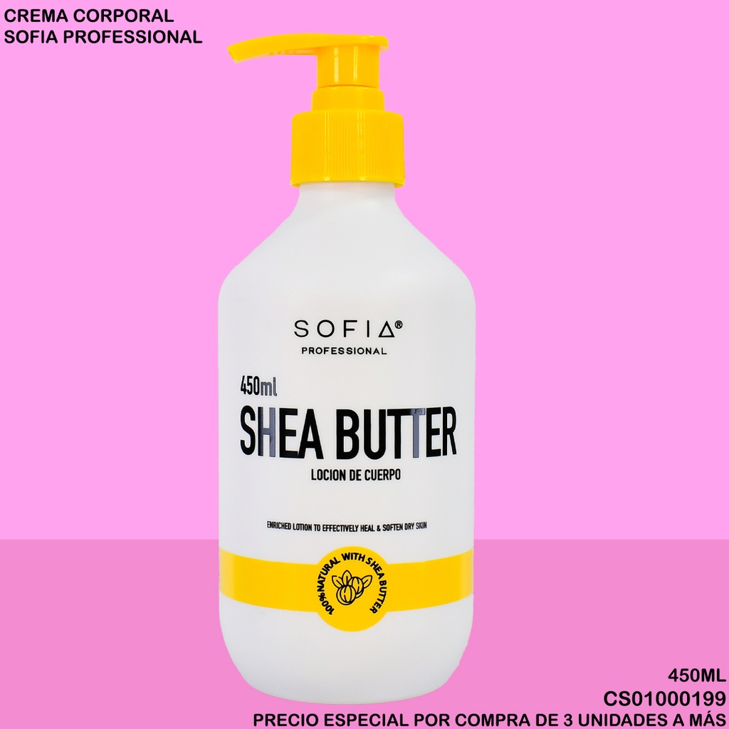 CREMA P/CUERPO SOFIA PROFESIONAL SHEA BUTTER 450ML S400D